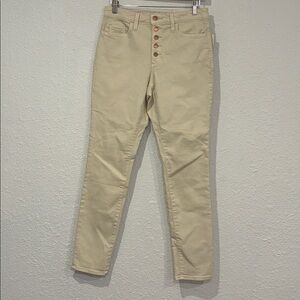 NWT Universal Thread Ecru Women's High-Rise Button Fly Skinny Jeans SZ 6